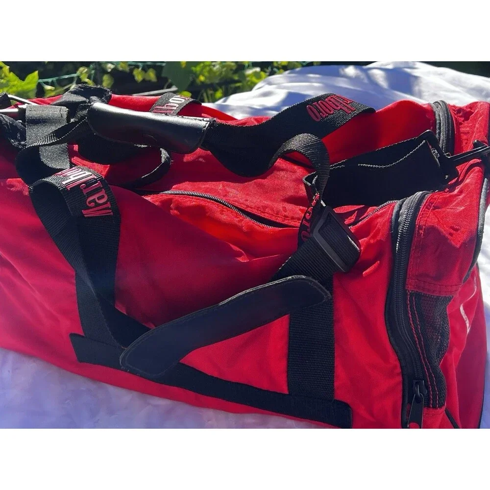 Y2K Vintage 90s Marlboro Red Duffle Gym ￼ Marlboro Miles Travel Bag 20” Strap